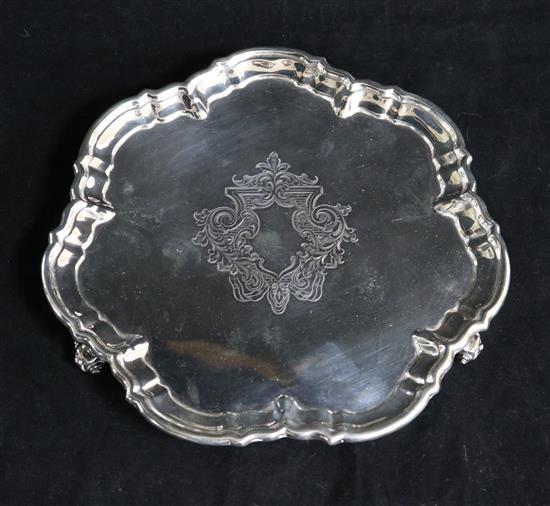 An Edwardian silver salver by William Hutton & Sons, London, 1902, 15 oz.